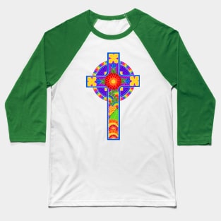 Celtic Cross Rainbow Colors Baseball T-Shirt